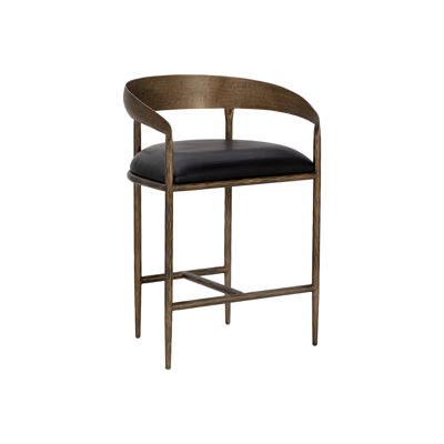 Upholstered Stool with Metal Frame