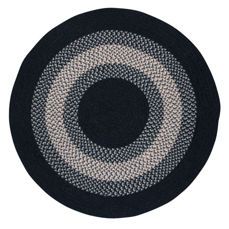 Tapis de surface marine tressée géométrique Serafin, Rond 12 pi