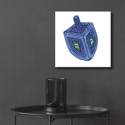 'Dreidl Blue' by Andrea Strongwater Acrylic Glass Wall Art