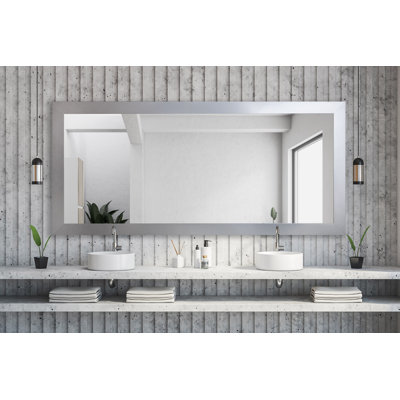 Wood Flat Wall Mirror
