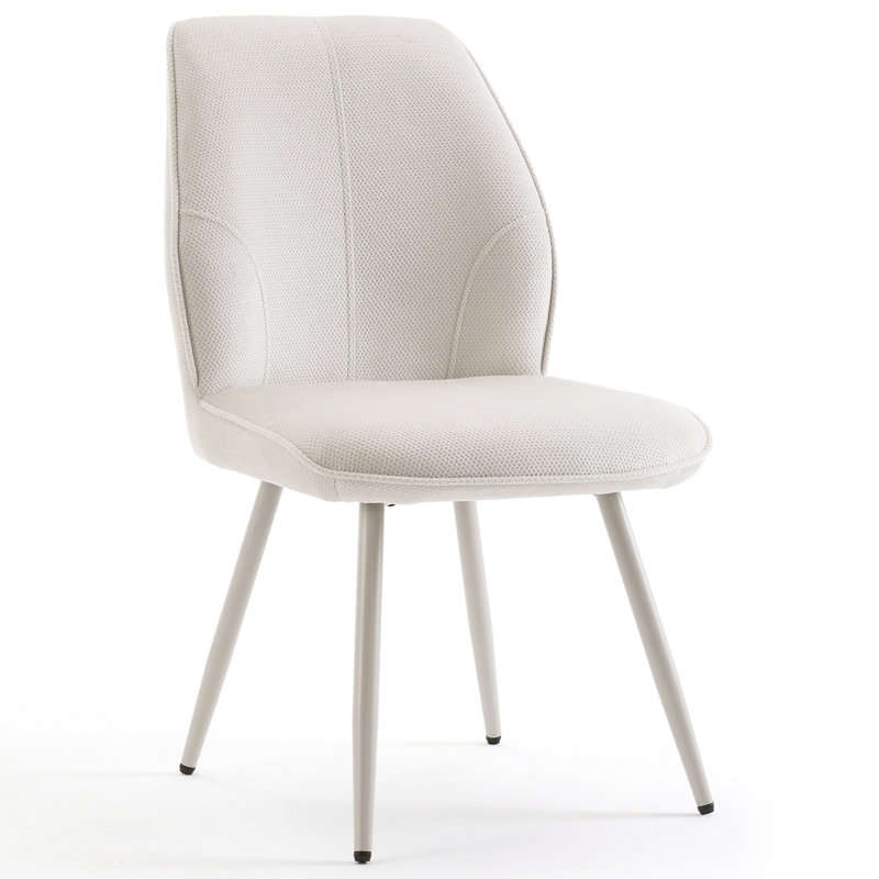 Chaises de salle à manger rembourrées Monno Chenille, 6, Beige, Beige