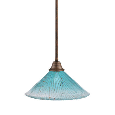 Luminaire suspendu avec tige en verre