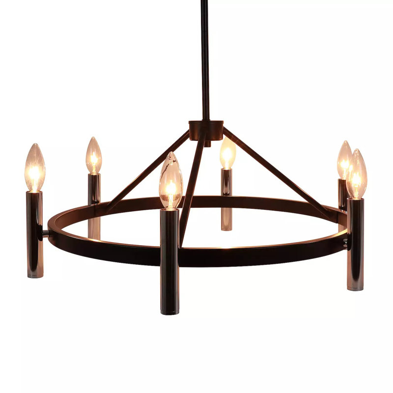 Lustre de roue de style bougie 6 lumières Boissonneault