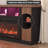 70" Tv Stand with Glass Electric Fireplace, Tv Stand With Light Strips For Tvs Up To 80"