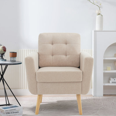 Aniyah Upholstered Linen Armchair