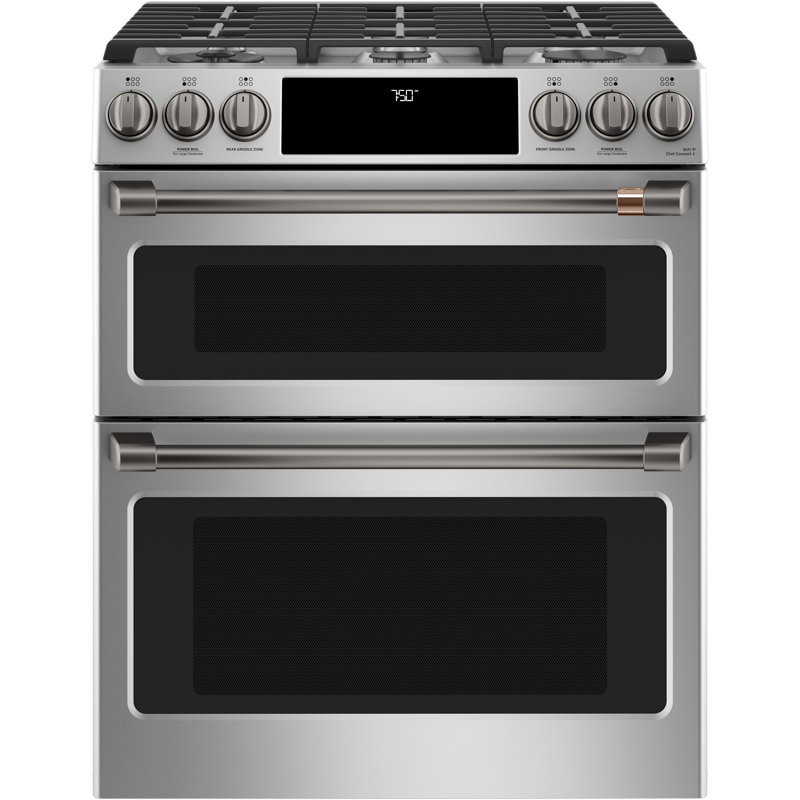 Front Control Gas Range Handle Kit, Brushed Black