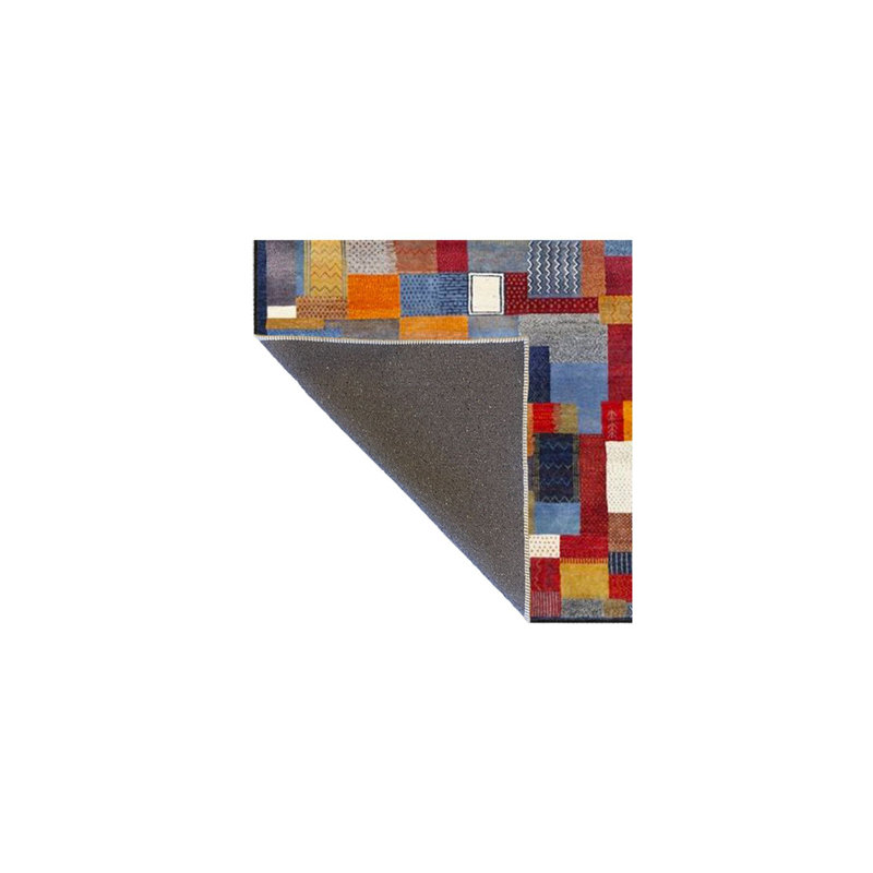 Tapis tissé rectangulaire à motif géométrique multicolore lavable, Rond 3 pi 3 po