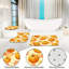 Ensemble de 3 tapis de douche orange citrouille d'automne pour décor de salle de bain