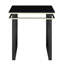 Ensemble de tables basses et tables de bout noires de 3 pièces avec plateau en verre trempé et cadre en métal-2119967725
