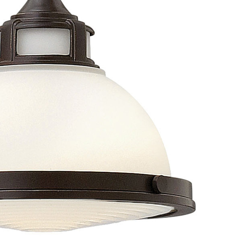 Mini Amelia Etched Opal LED Pendant in Polished Antique Nickel