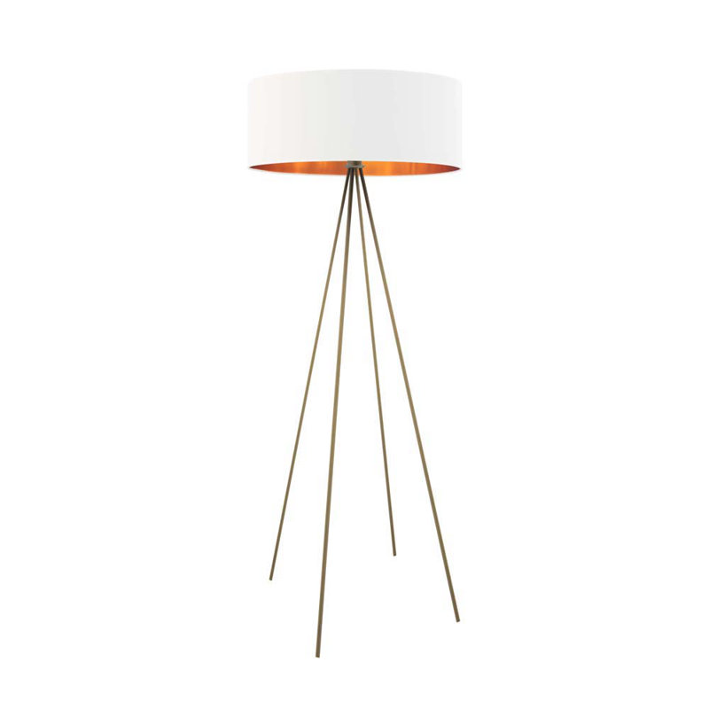 Randal 157cm Tripod Floor Lamp, Gold, White