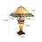 CHLOE Lighting GILES Tiffany-Style 3-Light Mission Double Lit Table Lamp 16" Shade