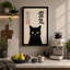 Black Cat with Yellow Eyes Japandi - Wrapped Canvas-282757480-282757483