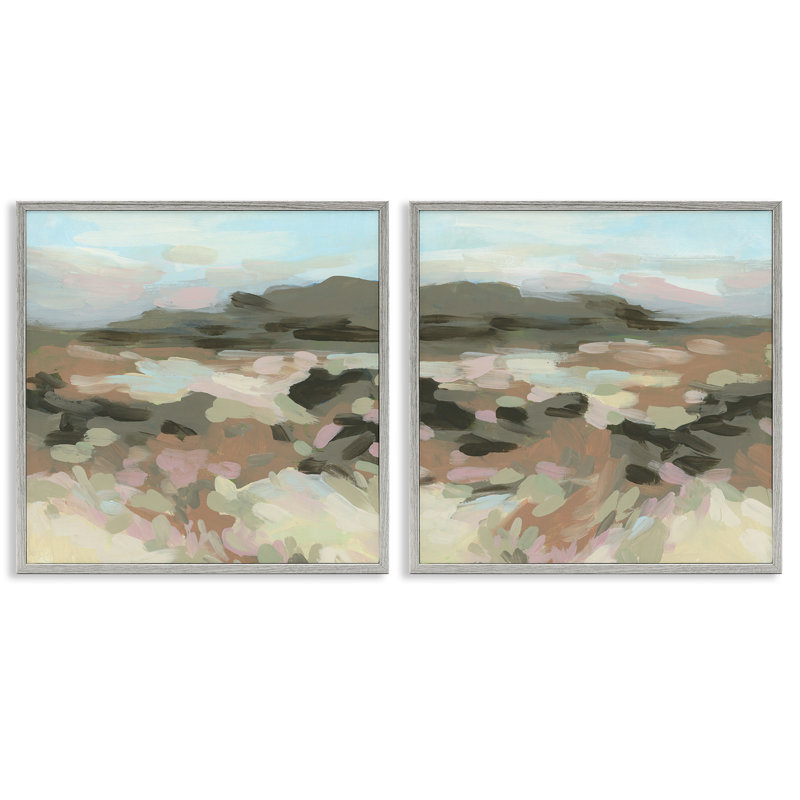  «Desert Impression Abstraction», ensemble de 2 giclées par June Erica Vess, Estampe numérique Farmhouse, H 12 po x l 12 po