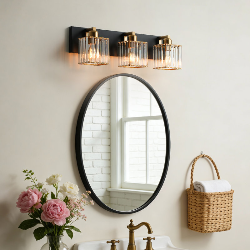 3-Light Crystal Dimmable Vanity Light