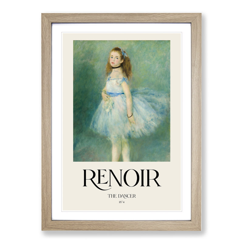 The Dancer by Pierre-Auguste Renoir - Picture Frame Painting, 65cm H x 48cm W x 2cm D, Oak Framed