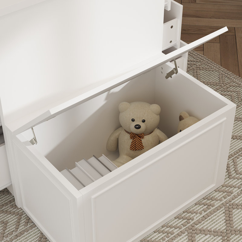Modern 12-Drawer Storage Bench With Flip-Up Seat