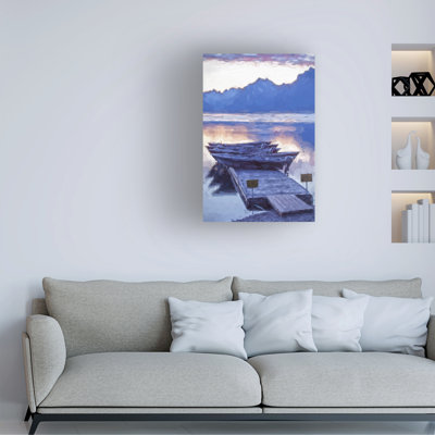 Wrapped Canvas Wall Art - Jon Evan 'Mood Indigo' Wall Art for Living Room, Bedroom, or Office Décor  - 16x24