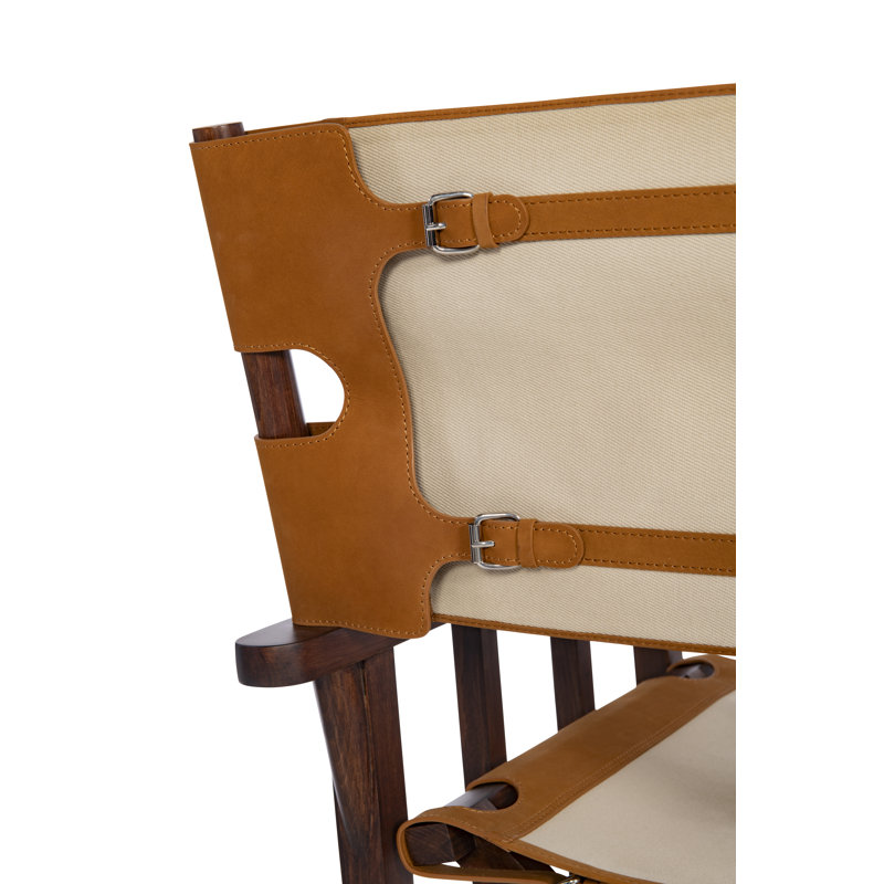 Felix Camp Chair, Cream/Camel Genuine Leather