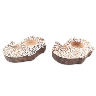 0.9'' H Wood Tabletop Tealight Holder