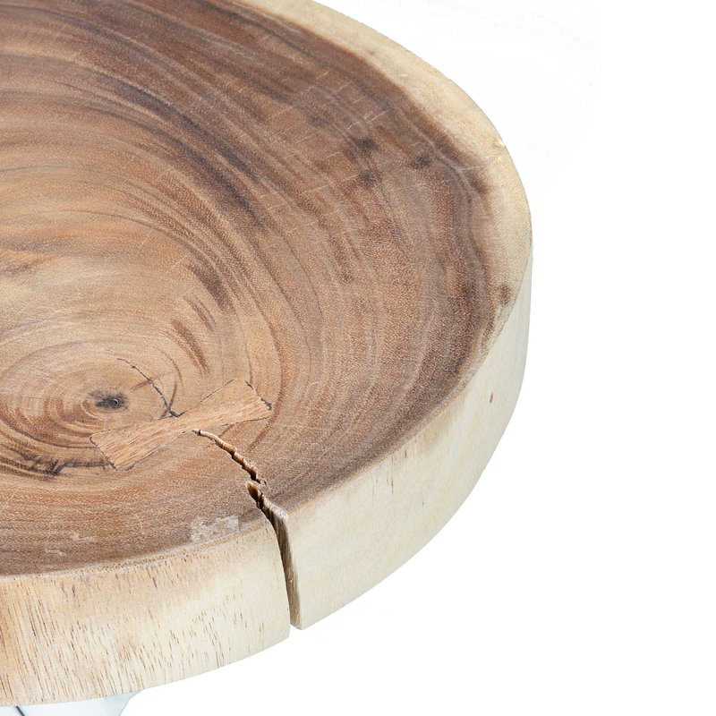 Table de bout à piédestal en bois massif Selah, Naturel, H 22 po x l 20 po x P 20 po