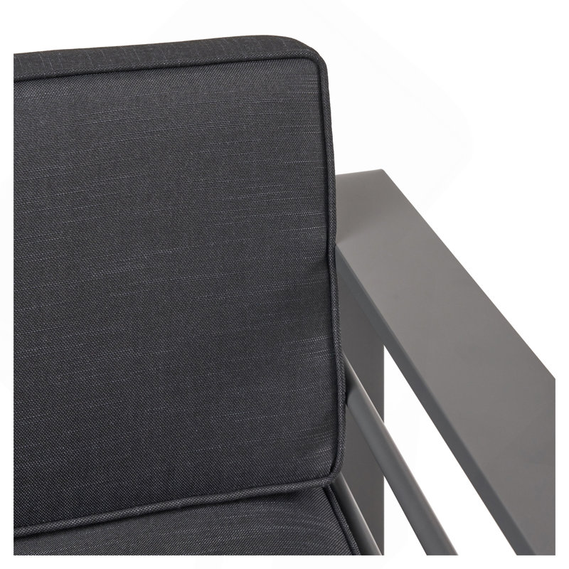 OUTDOOR PATIO GRAY ALUMINUM 4PCS CHAT SET