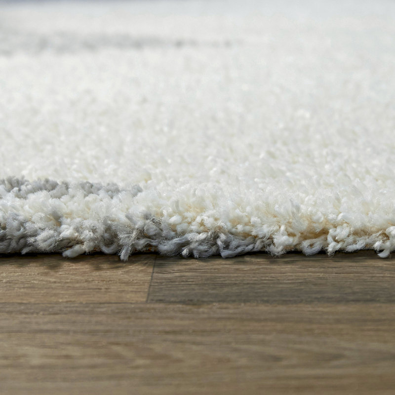 Tapis blanc / gris Ashlynn, Rectangle 5 pi 3 po x 7 pi