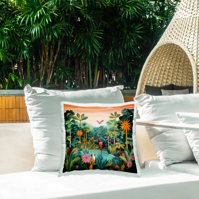 Floral Outdoor Throw Pillow