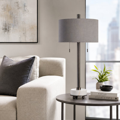Lampe de table 32 "avec abat-jour gris