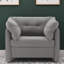 Fauteuil surdimensionné en chenille moderne, design bas, gris ardoise-582608660