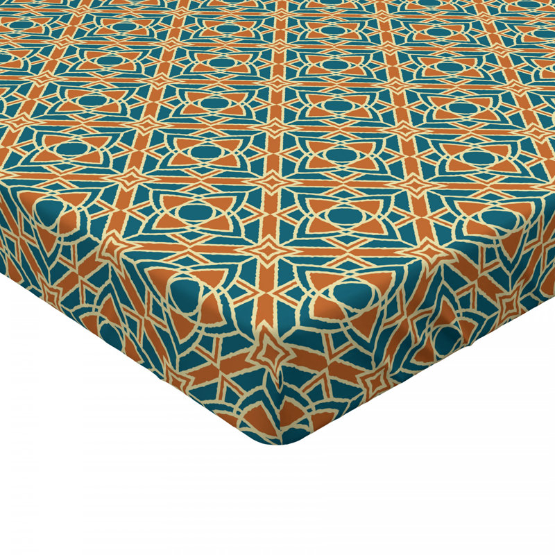 Microfiber Geometric Fitted Sheet, Full Fitted Sheet