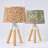 Wooden Tripod Table Lamp Set With Ditsy Floral Shade-114287867