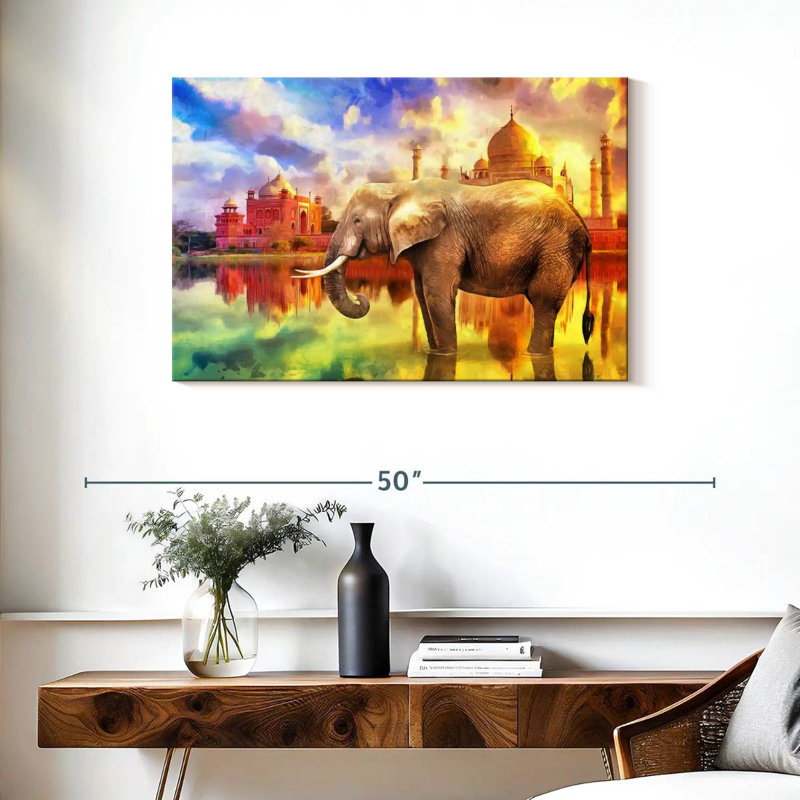 Éléphant Brampt Taj Mahal, H 24 po x l 36 po