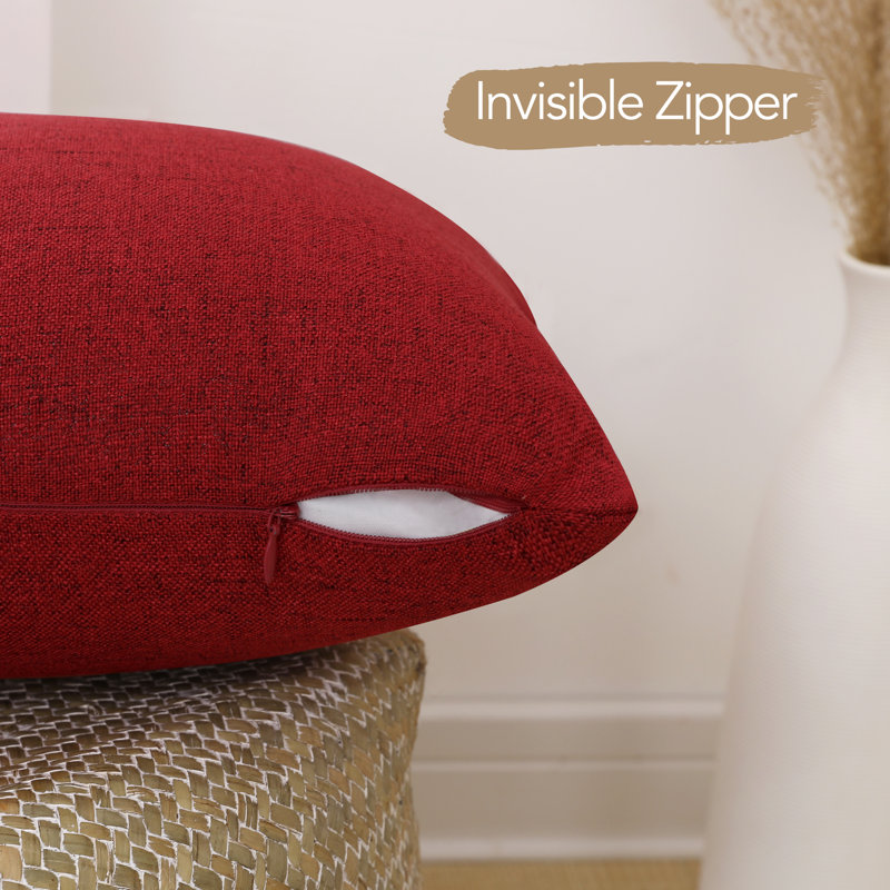  Square Pillow Cover, Red, 24" x 24"