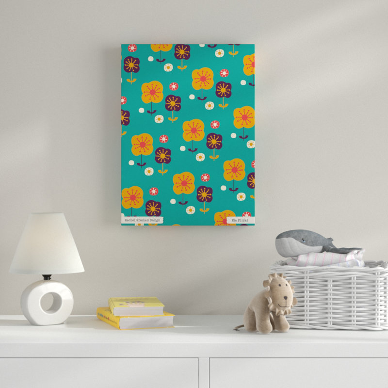 « mia floral », art sur toile, H 19 po x l 14 po x P 2 po
