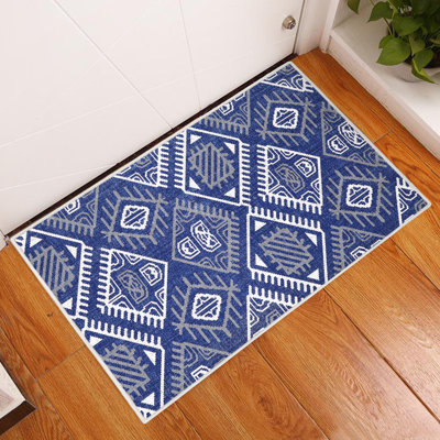 Matteson Non-Slip Geometric Indoor Doormat
