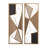 Metal Geometric Brown Wall Decor with Black and Gold Accents Set