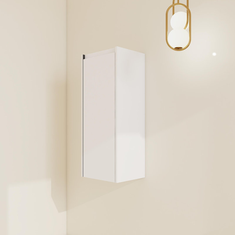 Rangement mural flottant simple pour salle de bain 12 po Travus avec 1 tablette Travus, Blanc