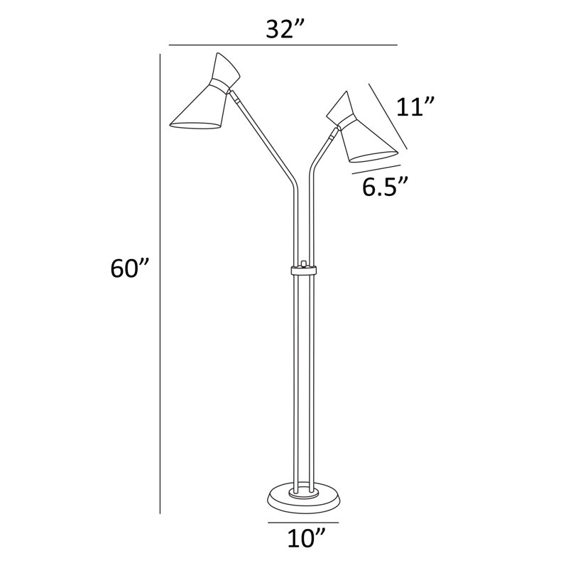 Battell 60'' Task Floor Lamp, White