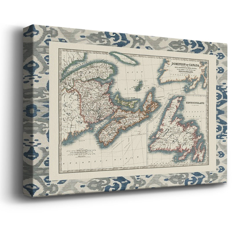 Bordered Map of Canada Premium Gallery Wrapped Canvas - Ready to Hang, 24" H x 36" W
