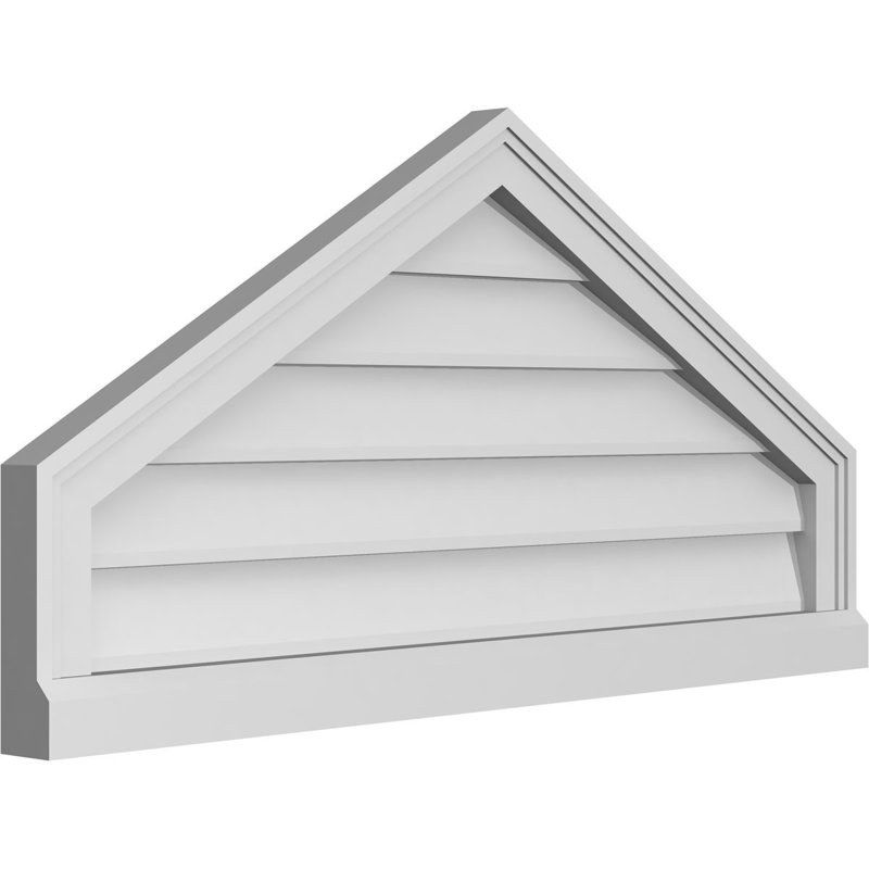 Peaked Surface Mount Signature Urethane Non-Functional Gable Vent 7/12 Pitch Primed Tan, 18" H x 36" W x 2" D