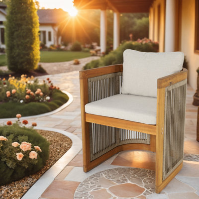 Chaise de patio en bois d'acacia Adwoa