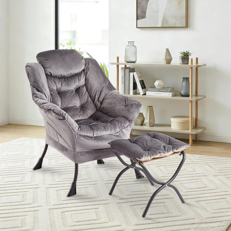 Upholstered Armchair, Grey