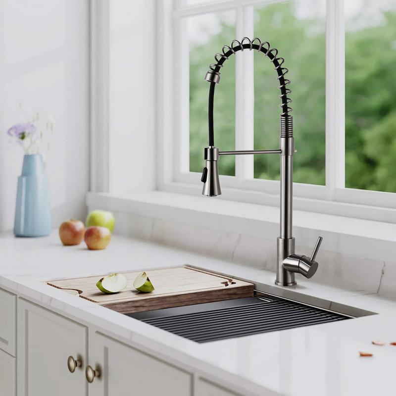 Robinet de cuisine en nickel brossé