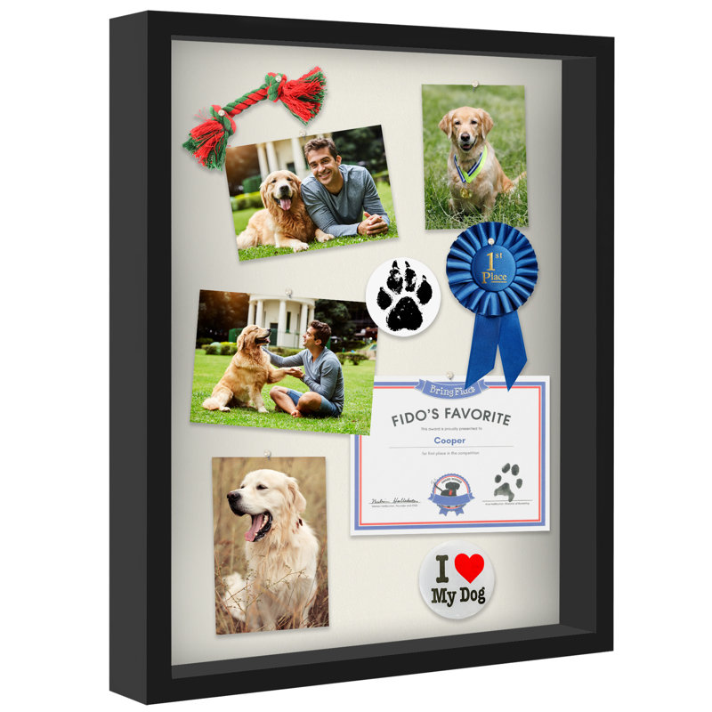 Delcastillo Shadow Box Frame 1.5 Inches Deep Box Frame for Objects & Pictures, Black, 16" W x 20" H