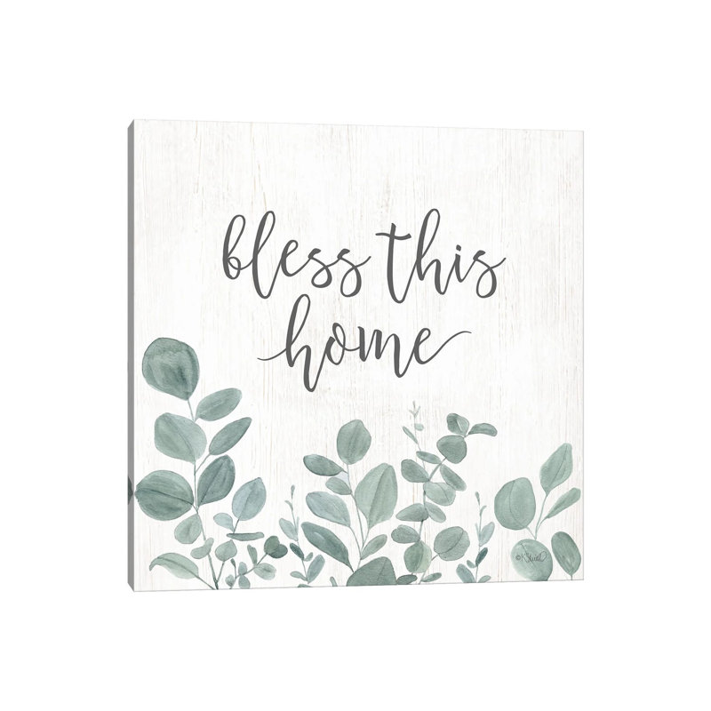 Bless This Home Eucalyptus by Kate Sherrill - Print on Canvas, Wrapped Canvas, 66.04 cm H x 66.04 cm W x 1.91 cm D