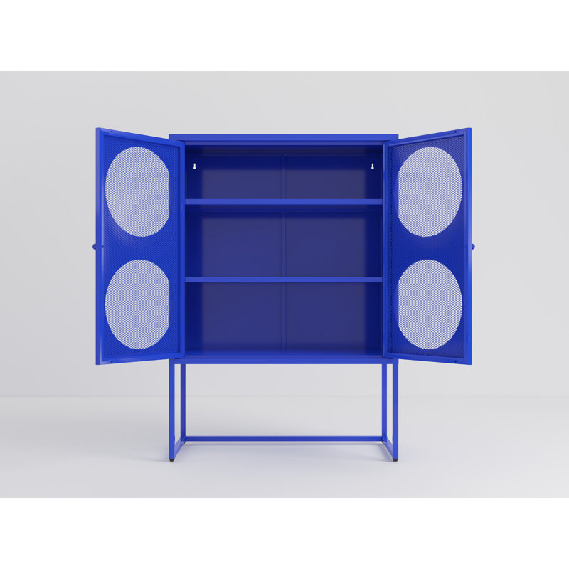 Armoire de rangement bleue avec portes, armoire d'appoint bleue moderne, armoire autoportante, buffets pour chambre à coucher, cuisine, bureau à domicile