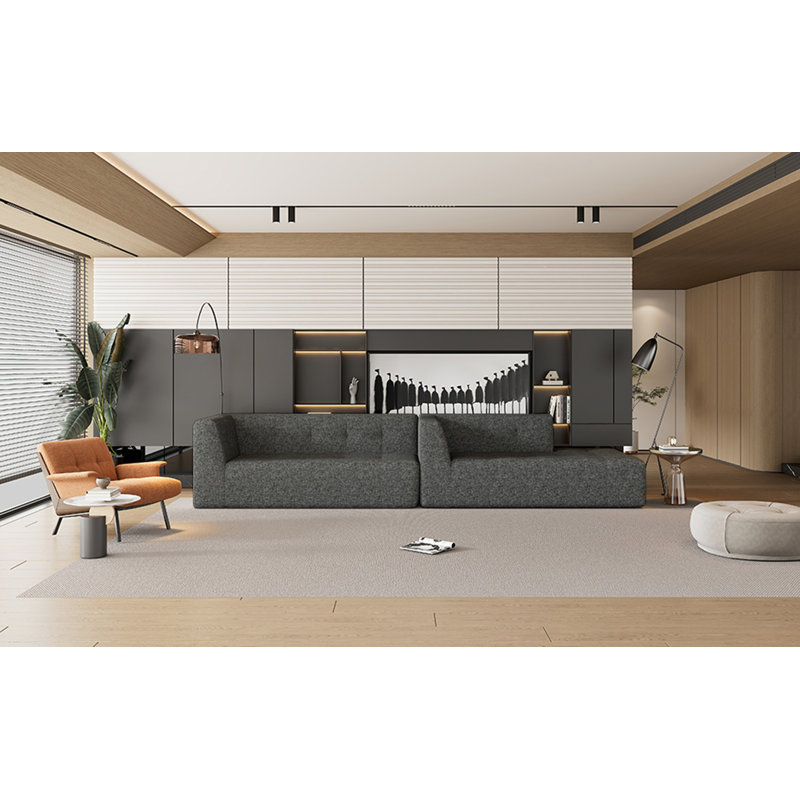 L-Shaped Modular Modular Combination Living Room Sofa, Gray