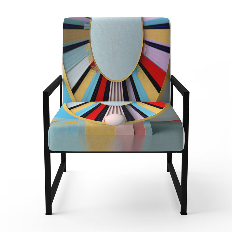 Fauteuil d'appoint à motif géométrique abstrait rembourré Croker, Noir, noir, noir, noir