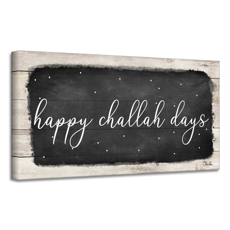 Reproduction d’art sur toile tendue « Happy challah Days » par Olivia, H 18 po x l 36 po x P 1,5 po